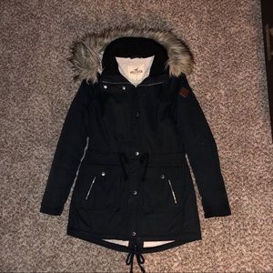 Hollister navy winter coat